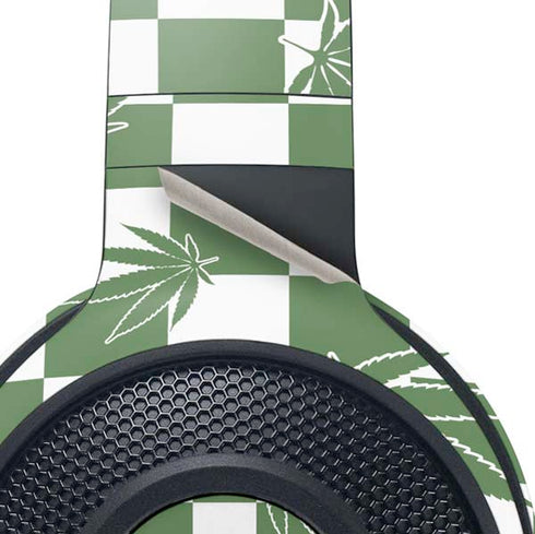 Marijuana Green Checkered Razer Kraken X Skin